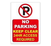 LP Lifestyle No Parking Sign - Keep Clear 24 Hour Access Required, Durable Weatherproof Outdoor Warning Sign for Driveway, Garage, or Business Premises No.002 (Red, A2 (420mm x 594mm) - No Holes)