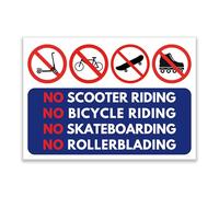 LP Lifestyle No Scooter Bicycle Skateboard Rollerblading Sign - Durable Weatherproof Waterproof Rust-Free PVC Safety Prohibition Sign for Private Property No.474 (A4 (210mm x 297mm) - No Holes)