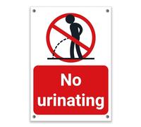 LP Lifestyle No Urinating Sign - Durable Waterproof Weatherproof Rust-Free PVC Sign, Clear Bold Red No Public Urination Warning Sign for Wall Fence Outdoor No.456 (A4 (210mm x 297mm) - Holes)