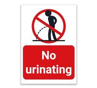 LP Lifestyle No Urinating Sign - Durable Waterproof Weatherproof Rust-Free PVC Sign, Clear Bold Red No Public Urination Warning Sign for Wall Fence Outdoor No.456 (A4 (210mm x 297mm) - No Holes)