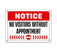 LP Lifestyle No Visitors Without Appointment Sign - Waterproof PVC Notice for Office, Workplace & Private Premises, Weatherproof Rust-Free Warning Sign No. 261 (A4 (210mm x 297mm) - Holes)