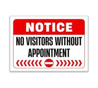 LP Lifestyle No Visitors Without Appointment Sign - Waterproof PVC Notice for Office, Workplace & Private Premises, Weatherproof Rust-Free Warning Sign No. 261 (A3 (297mm x 420mm) - No Holes)