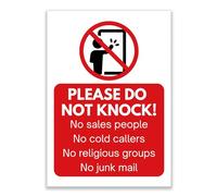 LP Lifestyle Please Do Not Knock Sign - Durable Waterproof Weatherproof Rust-Free PVC Sign, No Cold Callers No Sales People No Junk Mail Door Notice No.463 (A5 (148mm x 210mm) - No Holes)