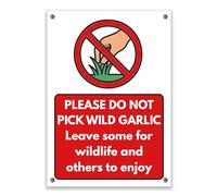 LP Lifestyle Please Do Not Pick Wild Garlic Sign Durable Weatherproof Rust-Free Waterproof PVC Outdoor Woodland Garden Notice Wildlife Protection No.490 (A4 (210mm x 297mm) - Holes)