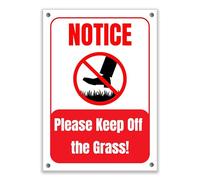 LP Lifestyle Please Keep Off the Grass Sign - Waterproof Outdoor PVC Lawn Protection Notice for Gardens, Parks & Public Areas, Weatherproof Rust-Free No. 259 (A4 (210mm x 297mm) - Holes)