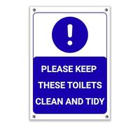 LP Lifestyle Please Keep These Toilets Clean and Tidy Sign - Clear Hygiene Notice for Staff & Visitors, Waterproof PVC Bathroom Sign, Easy to Install No.267 (A4 (210mm x 297mm) - Holes)