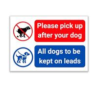LP Lifestyle Please Pick Up After Your Dog Sign - Rust-Free Waterproof & Weatherproof PVC Dog Fouling & Dogs on Leads Notice for Parks & Footpaths No.339 (A4 (210mm x 297mm) - No Holes)