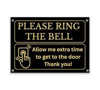 LP Lifestyle Please Ring the Bell Sign - Durable Weatherproof Waterproof Rust-Free PVC Door Notice, Allow Extra Time Delivery Sign for Home Entrance No.468 (A5 (148mm x 210mm) - Holes)