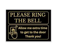 LP Lifestyle Please Ring the Bell Sign - Durable Weatherproof Waterproof Rust-Free PVC Door Notice, Allow Extra Time Delivery Sign for Home Entrance No.468 (A4 (210mm x 297mm) - No Holes)