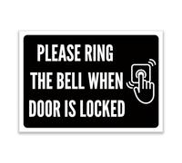 LP Lifestyle Please Ring the Bell When Door Is Locked Sign - Durable Weatherproof Rust-Free PVC Doorbell Instruction Sign for Home Office Outdoor Use No.410 (A4 (210mm x 297mm) - No Holes)