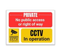 LP Lifestyle Private No Public Access CCTV in Operation Sign - Rust-Free Waterproof & Weatherproof PVC Security Sign for Private Property & Restricted Areas No.324 (A4 (210mm x 297mm) - Holes)