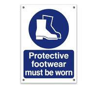 LP Lifestyle Protective Footwear Must Be Worn Sign - Durable Weatherproof Waterproof Rust-Free PVC Safety Sign, Mandatory Safety Boots Notice No.471 (A4 (210mm x 297mm) - Holes)
