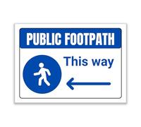LP Lifestyle Public Footpath This Way Sign - Point Left | Rust-Free Waterproof & Weatherproof PVC Directional Footpath Sign for Public Rights of Way No.333 (A4 (210mm x 297mm) - No Holes)