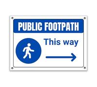 LP Lifestyle Public Footpath This Way Sign - Point Right, Rust-Free Waterproof & Weatherproof PVC Directional Footpath Sign for Public Rights of Way No.332 (A4 (210mm x 297mm) - Holes)