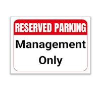 LP Lifestyle Reserved Parking Management Only Sign - Weatherproof PVC Parking Notice for Offices & Private Car Parks, Rust-Free Outdoor Signage No. 369 (A4 (210mm x 297mm) - No Holes)