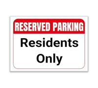 LP Lifestyle Reserved Parking Residents Only Sign - Weatherproof PVC Parking Notice for Private Drives & Flats, Rust-Free Outdoor Signage, Multiple Sizes No. 367 (A4 (210mm x 297mm) - No Holes)