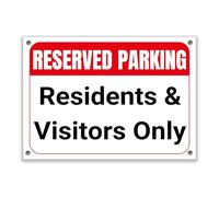 LP Lifestyle Reserved Parking Residents & Visitors Only Sign - Weatherproof PVC Parking Notice for Private Car Parks, Rust-Free Outdoor Sign No. 368 (A4 (210mm x 297mm) - Holes)