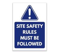 LP Lifestyle Site Safety Rules Must Be Followed Sign Durable Weatherproof Rust-Free Waterproof PVC Construction Site Safety Notice Workplace Warning Sign No.499 (A4 (210mm x 297mm) - No Holes)