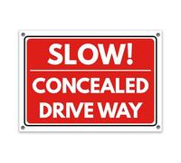 LP Lifestyle Slow Concealed Driveway Sign Durable Weatherproof Rust-Free Waterproof PVC Warning Notice for Hidden Drives Country Lanes Rural Roads Farms Outdoor No. 562 (A4 (210mm x 297mm) - Holes)