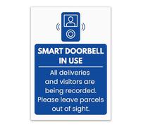 LP Lifestyle Smart Doorbell In Use Sign Durable Weatherproof Rust-Free Waterproof PVC Delivery Notice for Home Front Doors Gates Walls Garages Gardens No. 570 (A5 (148mm x 210mm) - No Holes)