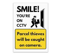 LP Lifestyle Smile You're On CCTV Sign Durable Weatherproof Rust-Free Waterproof PVC Parcel Theft Warning Notice for Home Doors Gates Walls Garages Outdoor Use No. 569 (A4 (210mm x 297mm) - No Holes)
