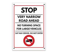 LP Lifestyle Stop Narrow Road No Turning Large Vehicles Sat Nav Error Sign Weatherproof PVC | Rust-Free Durable Outdoor Traffic Warning Notice No. 537 (A4 (210mm x 297mm) - Holes)