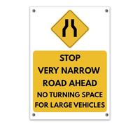 LP Lifestyle Stop Very Narrow Road Ahead No Turning Space Large Vehicles Sign Weatherproof PVC | Rust-Free Durable Outdoor Traffic Warning No. 549 (A4 (210mm x 297mm) - Holes)