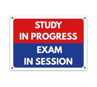 LP Lifestyle Study In Progress Exam In Session Sign Durable PVC - Quiet Please | Rust-Free Indoor Student Revision Do Not Disturb Door Notice No. 557 (A4 (210mm x 297mm) - Holes)