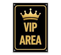 LP Lifestyle VIP Area Sign - Rust-Free Weatherproof & Waterproof Durable Luxury Access Control Sign for Events, Venues, Parties & Restricted Areas No.350 (A4 (210mm x 297mm) - Holes)