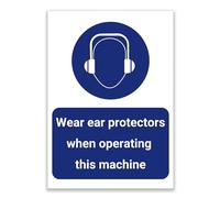 LP Lifestyle Wear Ear Protectors Sign - Durable Weatherproof Rust-Free Waterproof PVC Mandatory Safety Sign for Industrial Workshop, Factory, Machinery Area Use No.431 (A4 (210mm x 297mm) - No Holes)