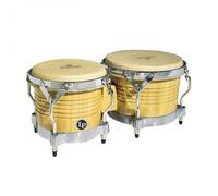 LP Matador Wood Bongos Natural Chrome Hardware