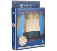 LP Neoprene Back Support with Stays, Back Brace for Back Support, Sports Injury Rehabilitation & Pain Relief, Biege - One Size