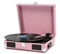LP&No.1 Vinyl Record Player Suitcase Vinyl Player,Pink