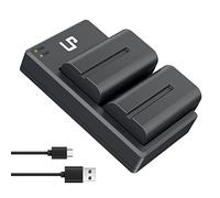 LP NP-F550 Battery Charger Pack, 2-Pack 2900mAh Battery & Dual Slot Charger, Compatible with Sony NP F970, F960, F770, F750, F570, F550, F530, F330, CCD-SC55, TR910, TR917, CN160, CN-216 LED & More
