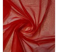 LP Power Net Fabric Premium Sheer 4 Way Stretch Mesh Lining Dressmaking Material 58" Wide by The Meter UK (1 Meter, Red)