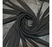 LP Power Net Fabric Premium Sheer 4 Way Stretch Mesh Lining Dressmaking Material 58" Wide by The Meter UK (1 Meter, Black)