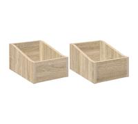 LP Record Box Engineered Wood Vinyl Storage Record Organizer vidaXL