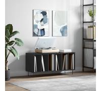 vidaXL Record Cabinet Black 100X38X48 Cm Engineered Wood, Black