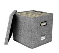 LP Records Vinyl Storage Crate, Stackable Vinyl Record Storage Boxes with Lid, 12" LP Vinyl Record Storage Box Case Holds up to 50 Albums, Vinyl Record Storage Holder Organizer, for Record Lover