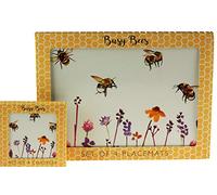 LP Set Of 4 Busy Bumble Bee Place Mats And Coasters