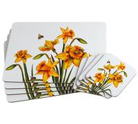 LP Set Of 4 Daffodil Flowers Dinner Place Mats And Coasters