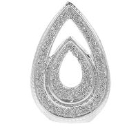 LP Stylish Silver Double Teardrop With Crushed Diamonte Bling Decorative Sculpture Ornament