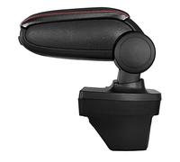 LP Trade Central Armrest for Clio 5 V | Storage Console and Armrest Accessory with Organizer Compartment | Car Interior Spare Part | Black Faux Leather - Red Stitching