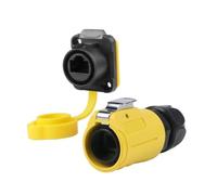 LP20 IP68 Waterproof RJ45 CAT6 Panel Mount Connector | IP68 CAT6 RJ45 panel mount connector, 1/4 bayonet, 500+ cycles, UL94-V0(Set e)