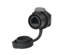 LP20 IP68 Waterproof RJ45 CAT6 Panel Mount Connector | IP68 CAT6 RJ45 panel mount connector, 1/4 bayonet, 500+ cycles, UL94-V0(Socket a)