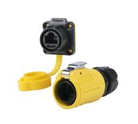 LP20 IP68 Waterproof RJ45 CAT6 Panel Mount Connector | IP68 CAT6 RJ45 panel mount connector, 1/4 bayonet, 500+ cycles, UL94-V0(Set f)