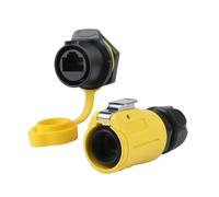 LP20 IP68 Waterproof RJ45 CAT6 Panel Mount Connector | IP68 CAT6 RJ45 panel mount connector, 1/4 bayonet, 500+ cycles, UL94-V0(Set d)