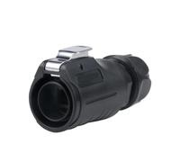 LP20 IP68 Waterproof RJ45 CAT6 Panel Mount Connector | IP68 CAT6 RJ45 panel mount connector, 1/4 bayonet, 500+ cycles, UL94-V0(Plug black)