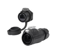 LP20 IP68 Waterproof RJ45 CAT6 Panel Mount Connector | IP68 CAT6 RJ45 panel mount connector, 1/4 bayonet, 500+ cycles, UL94-V0(Set a)