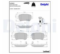 LP3615 BRAKE PAD SET, DISC BRAKE DELPHI
